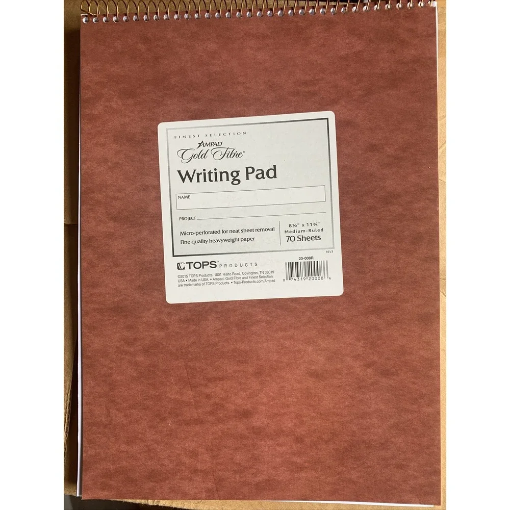 AMPAD/DIV. OF AMERCN PD&PPR 20008R Gold Fibre Retro Pad, Wide Rule, 8-1/2 X